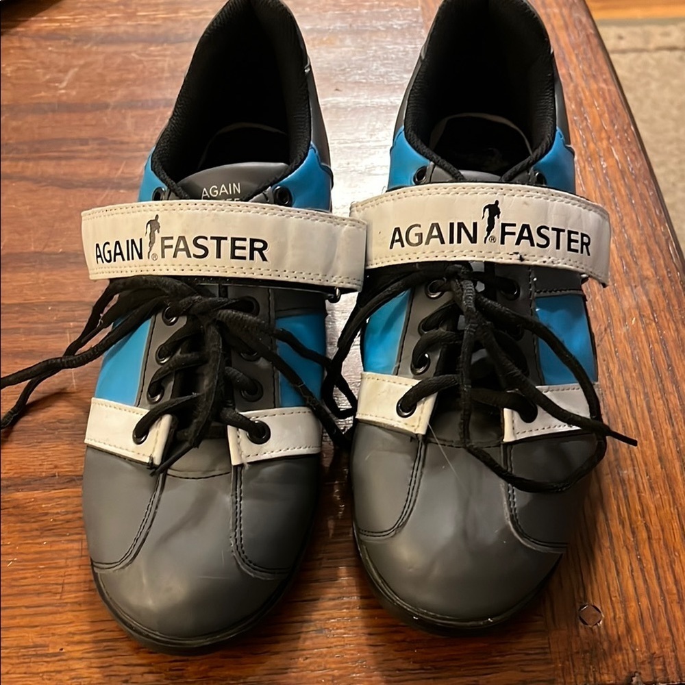 Again Faster Blue and Gray Athletic Weight Lifting Shoes